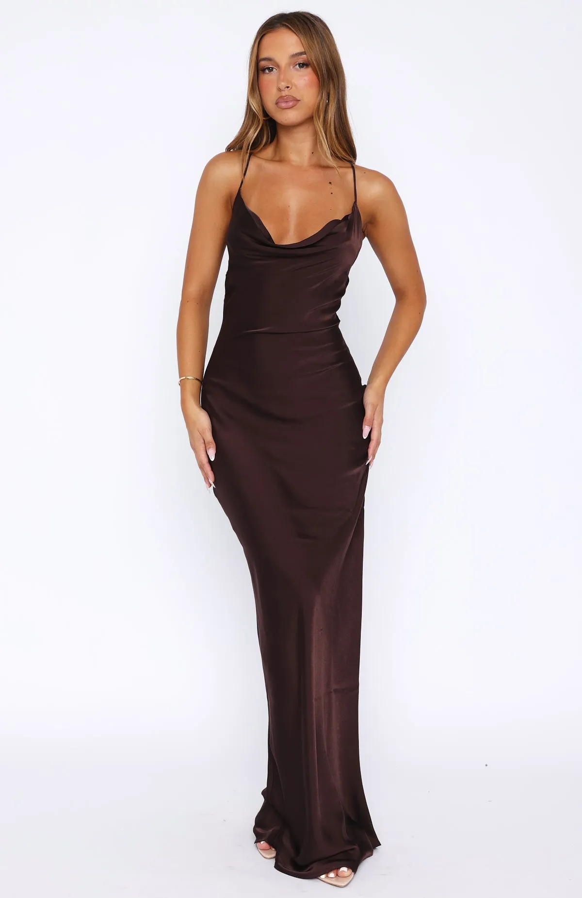 Chic and Cozy Over My Head Maxi Dress Chocolate