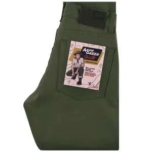 Women's - Max - Army Green Duck Selvedge Recycled Fiber Content Low Profile Zipper