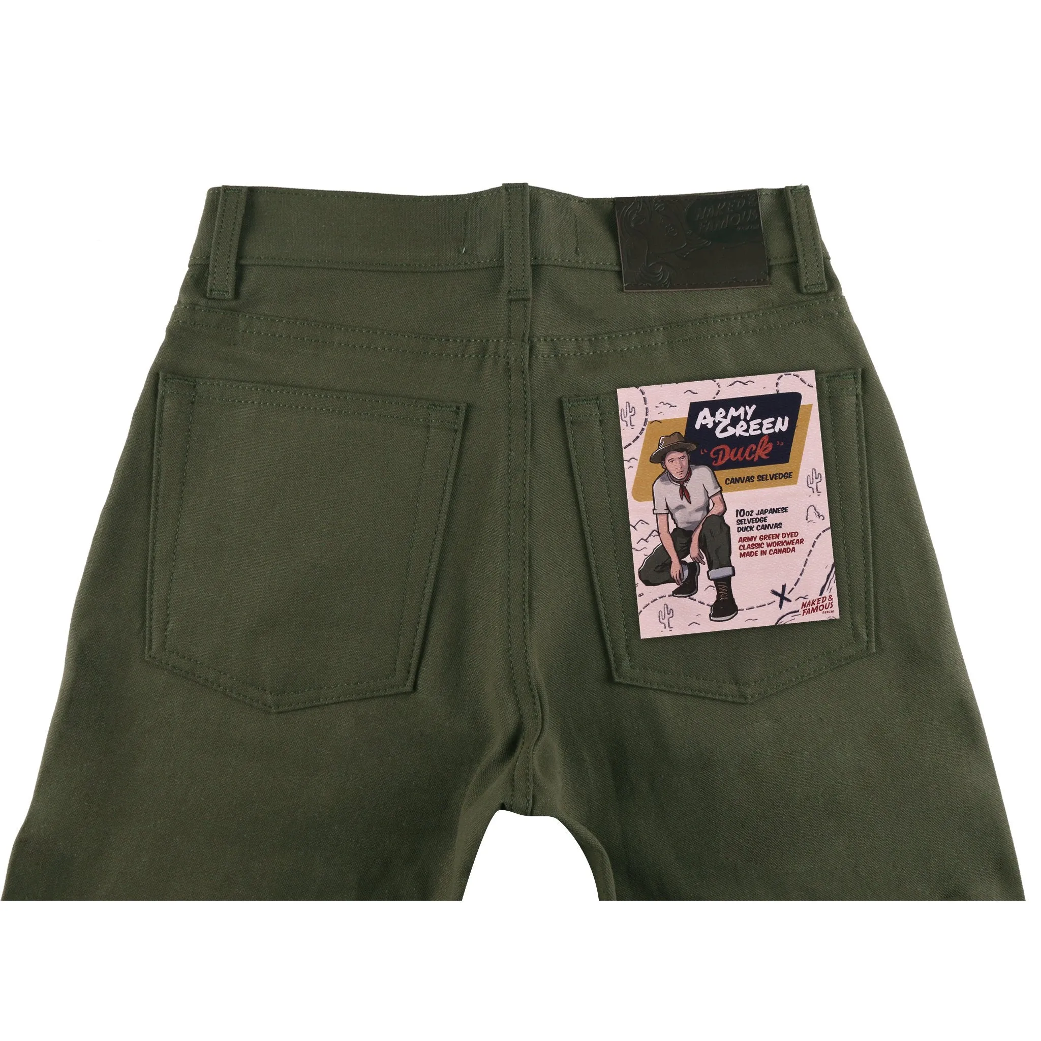 Women's - Max - Army Green Duck Selvedge Night Out Traveler Gear Stylish Non Fade Fabric