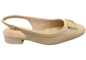 Comfortflex Tegan Womens Leather Low Heel Sling Back Shoes Chat Walk Outdoor Walking