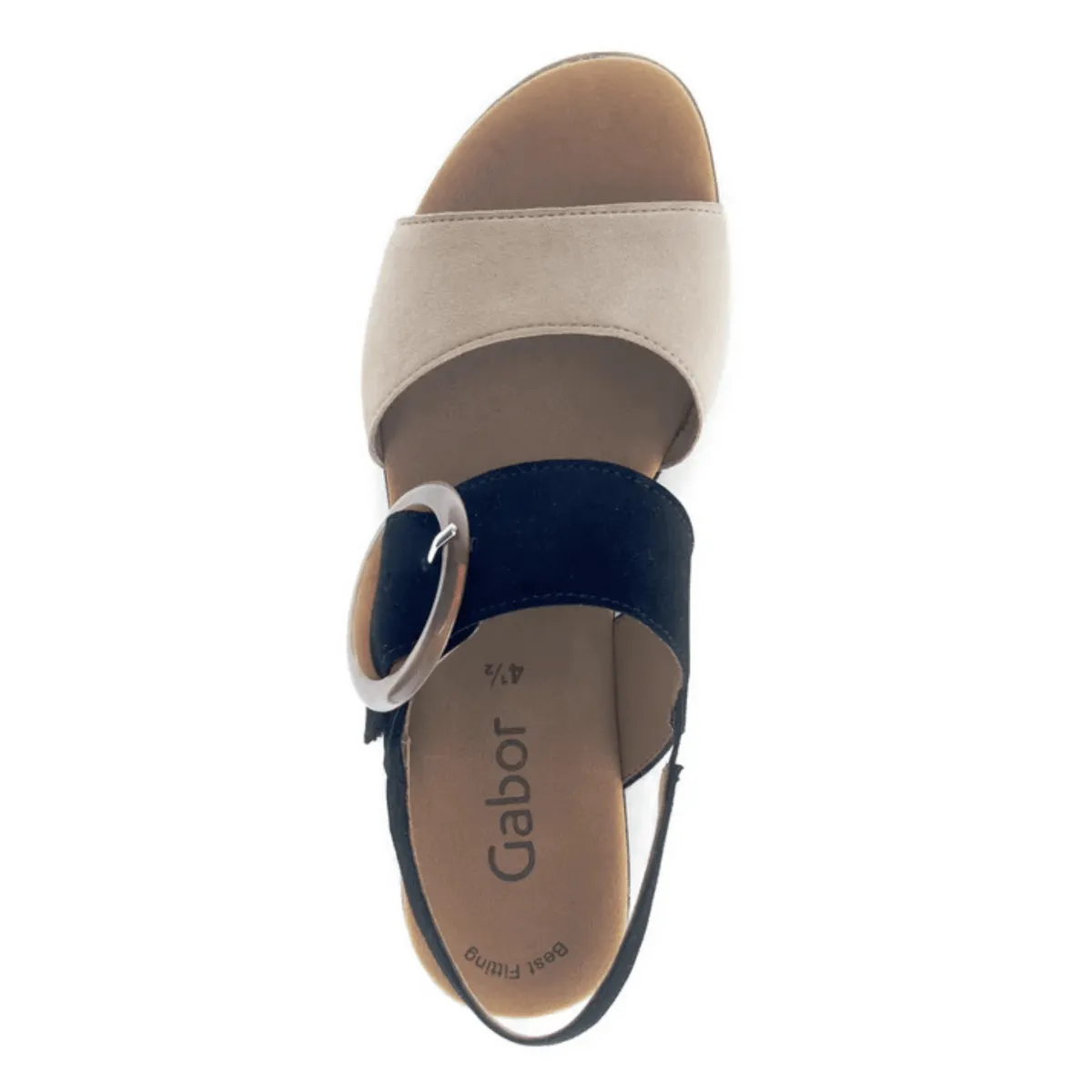 Gabor Women's 64.645.14 Beige/Black Suede Sustainable Leather