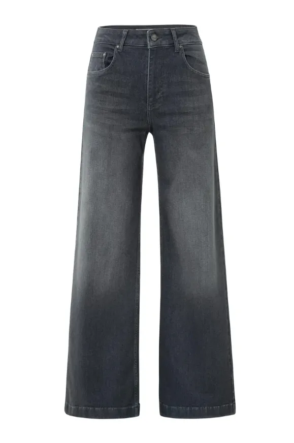 YAYA Womens Jeans 01-311119-509 HW L32 Grey Denim Flexible Style Work Friendly