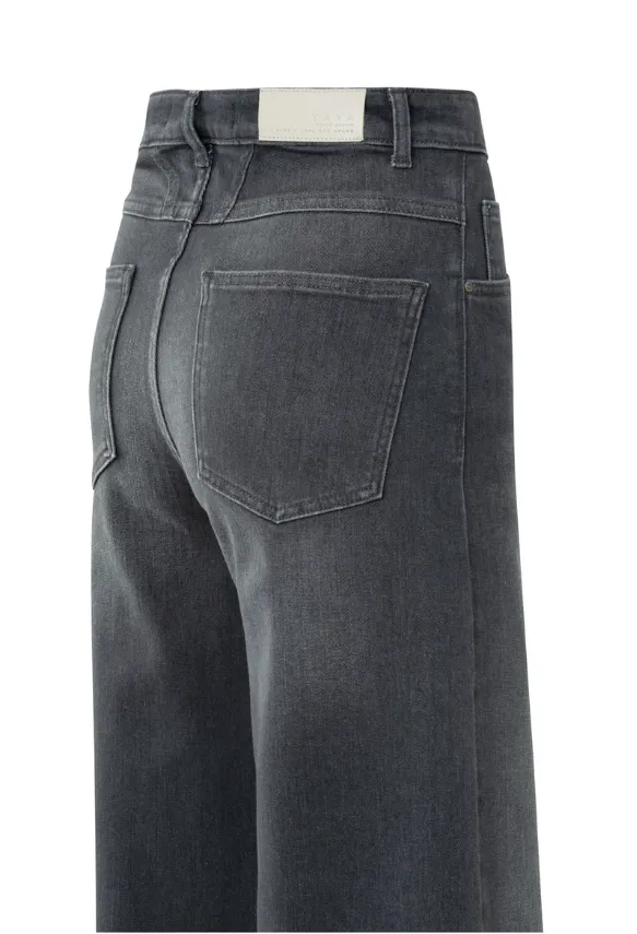 YAYA Womens Jeans 01-311119-509 HW L32 Grey Denim Flexible Comfort Comfortable fit
