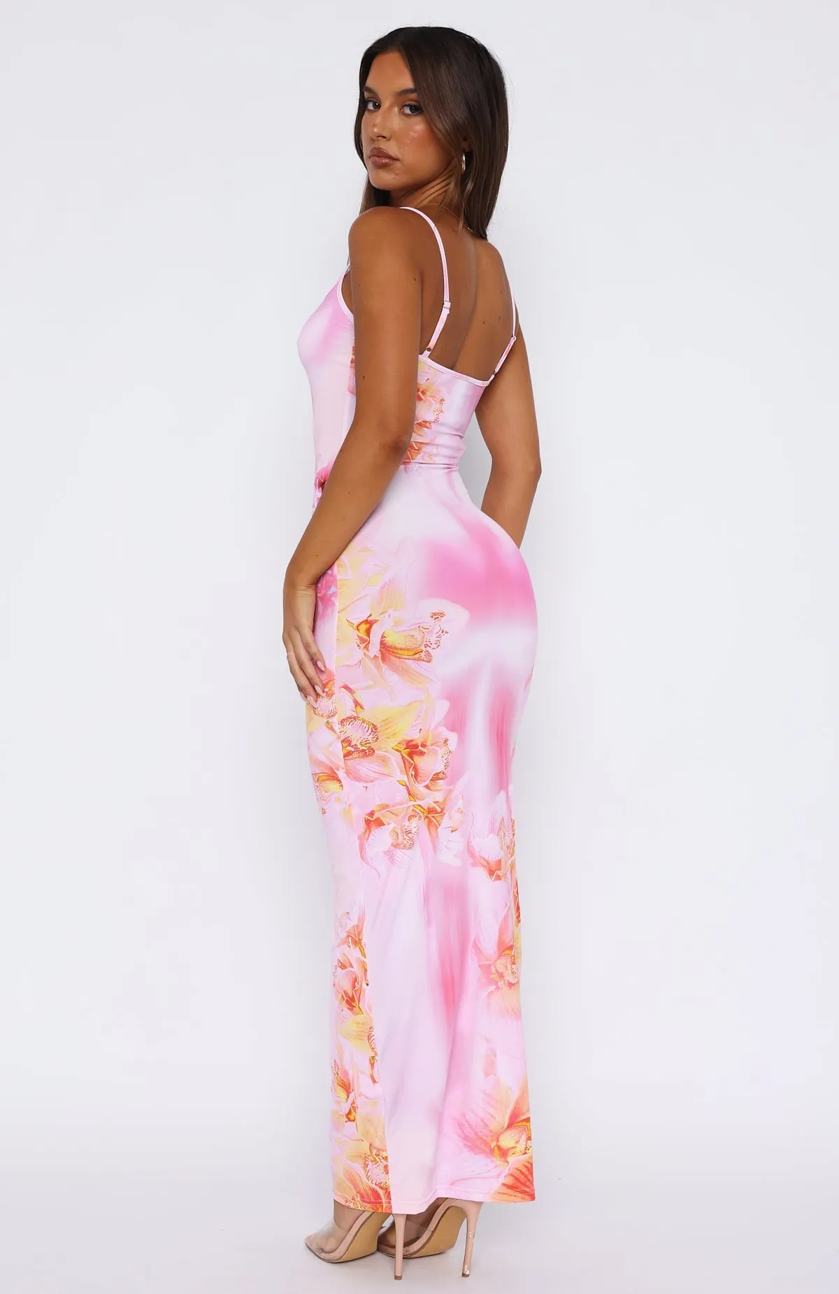 Feeling The Heat Maxi Dress Pink Sherbet Comfy and Elegant