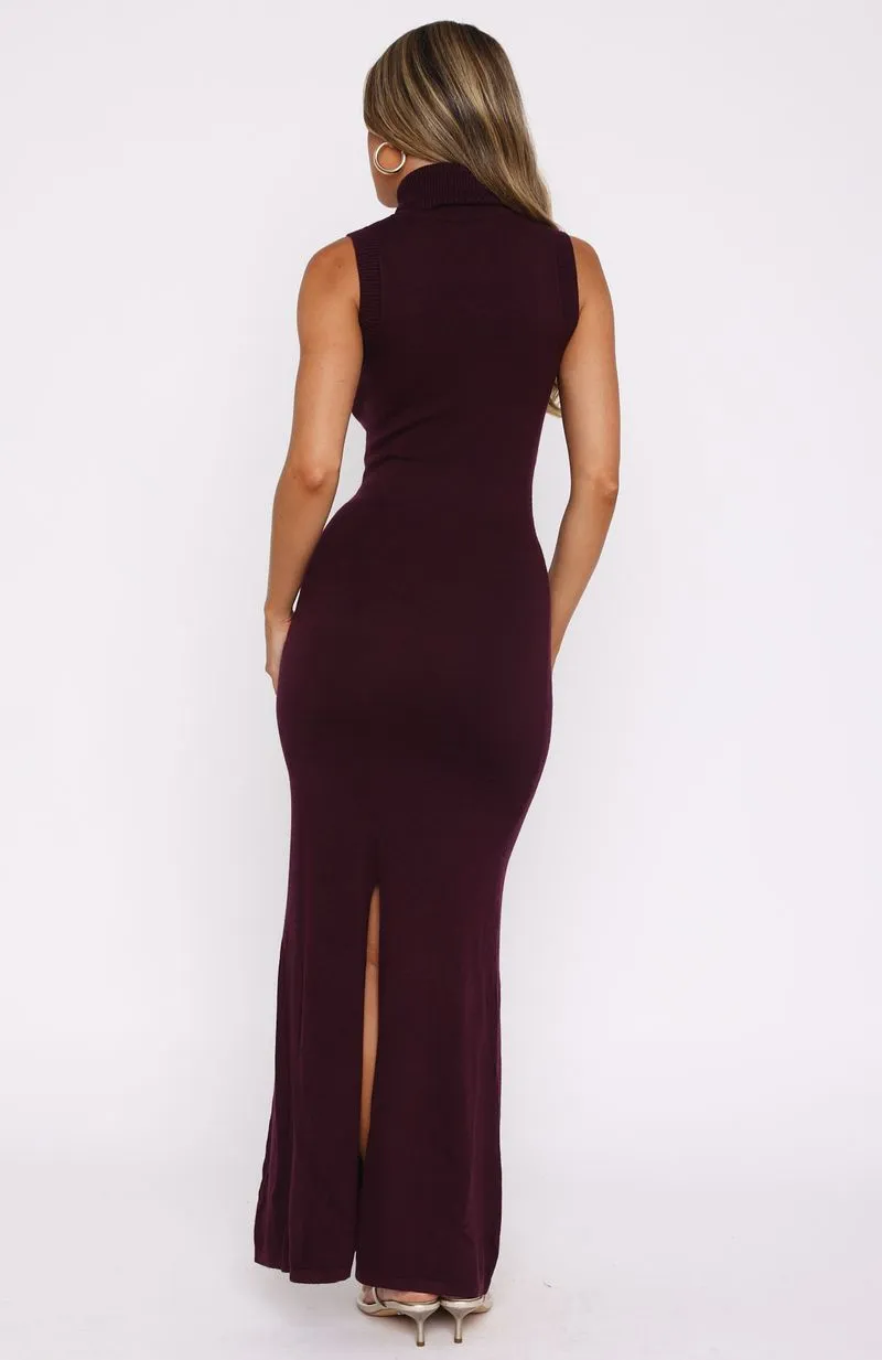 perfect for events Finding My Power Knit Maxi Dress Plum