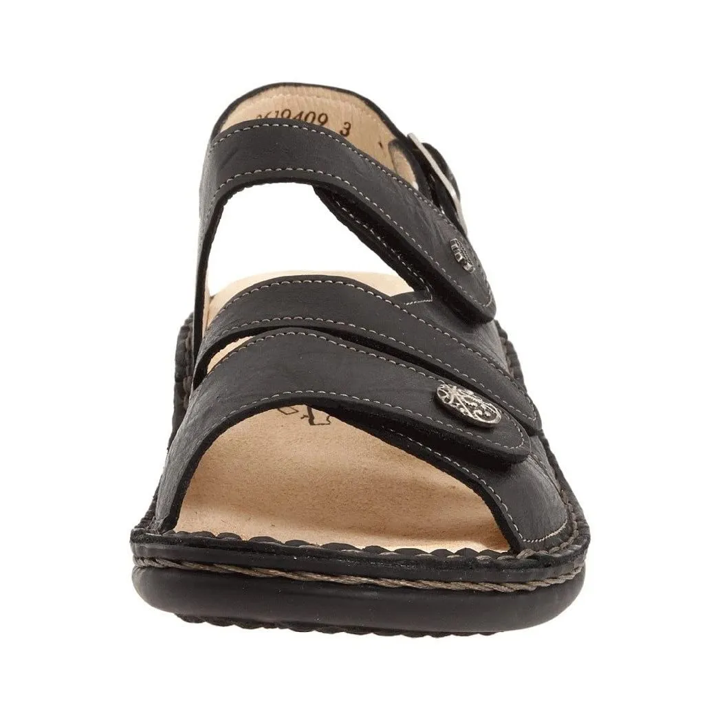 Finn Comfort Women's Gomera Black Leather Comfort toe Flexibility