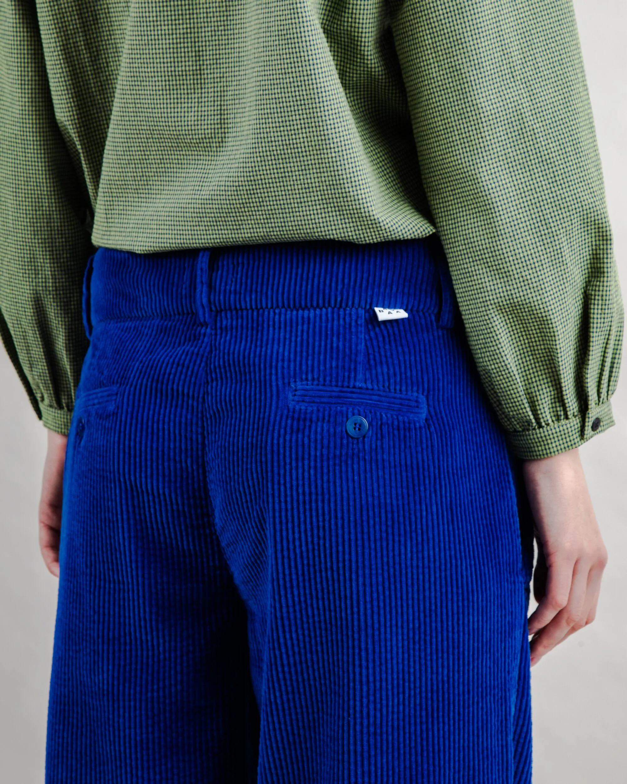 Corduroy Pleated Pants Klein Blue Breathable wear Active Utility