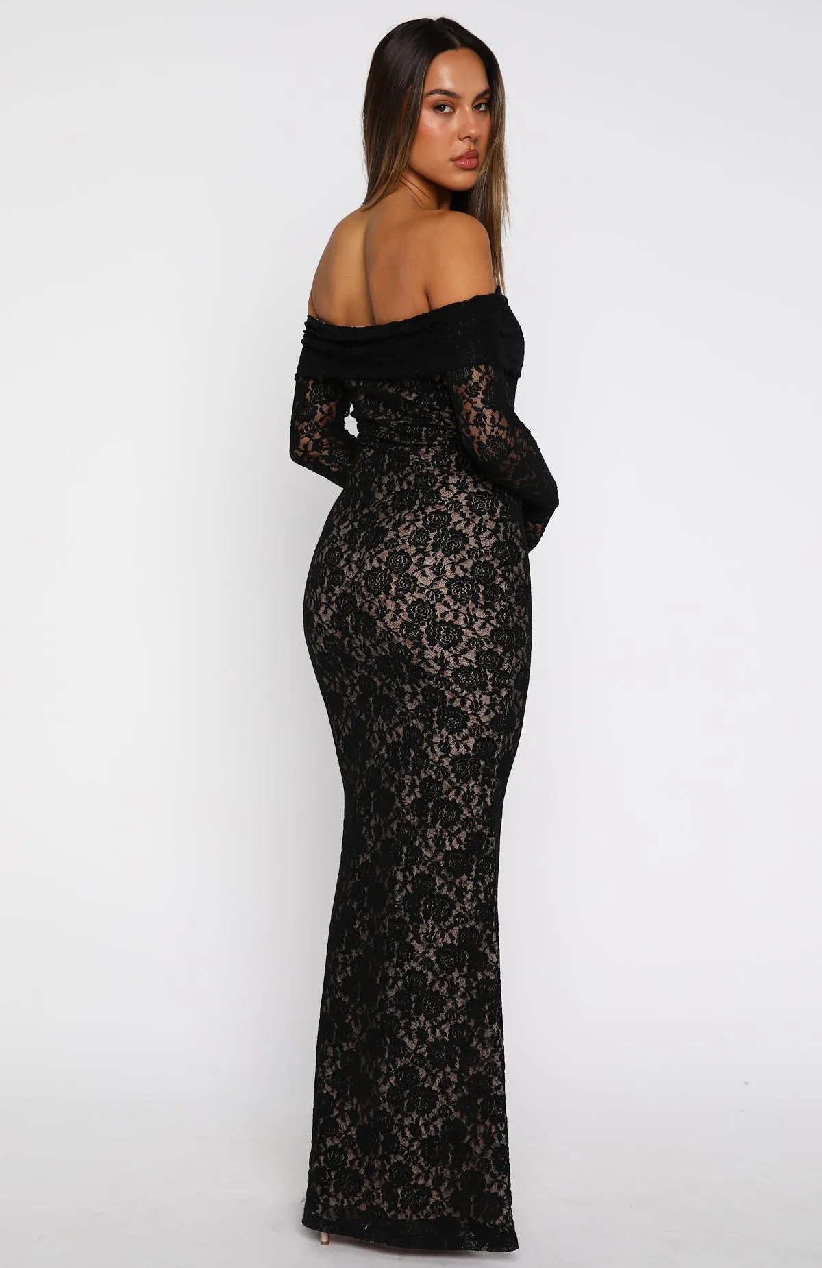 Be My Peace Lace Long Sleeve Maxi Dress Black Coastal Chic