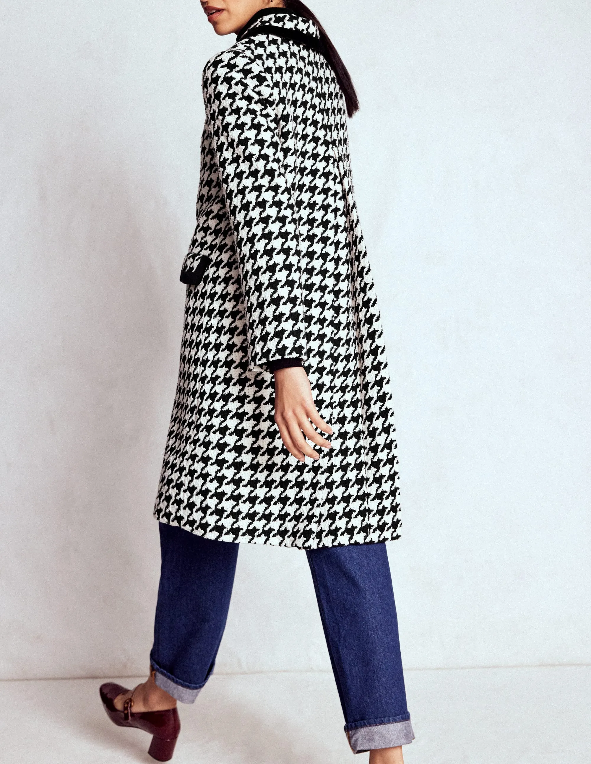 Edinburgh Swing Coat-Black Dogstooth All Day Layering