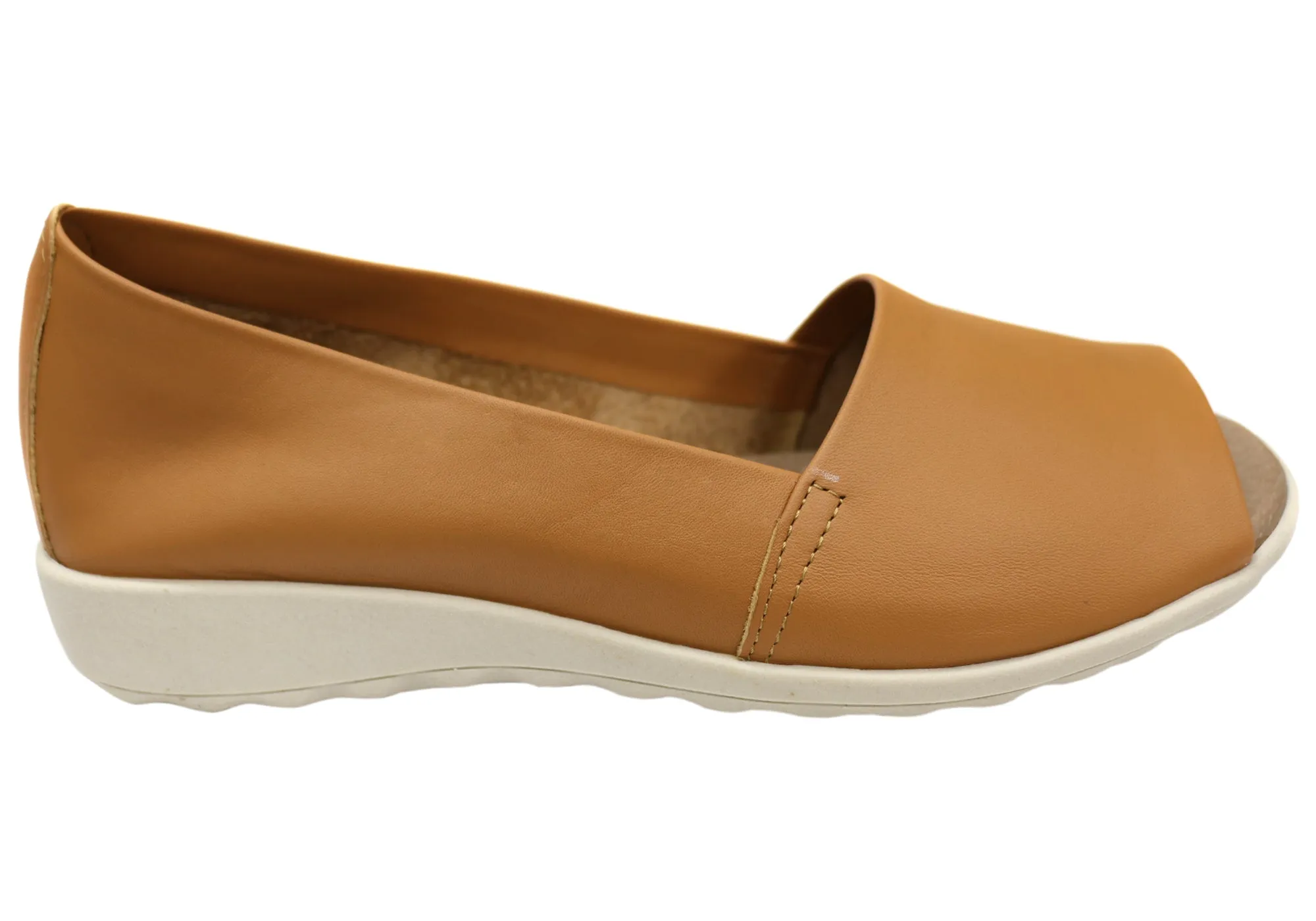 On The Go Reinforced Heel Counter Flex & Go Keegan Womens Comfort Leather Sandals Shoes Made In Portugal