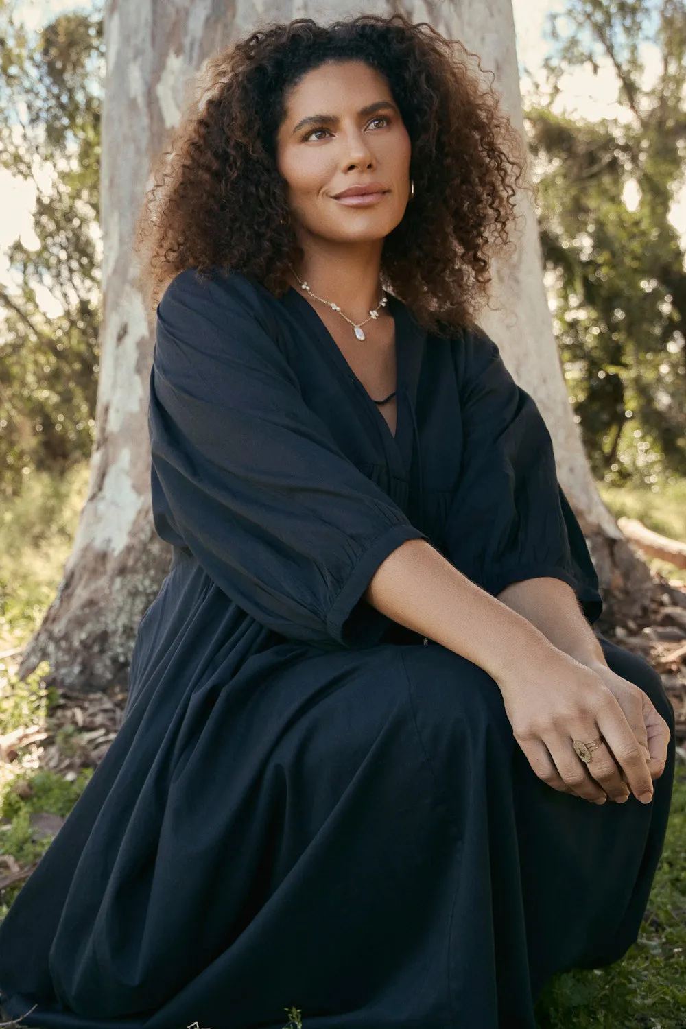 Clean Comfort Cairo Boho Dress in Black