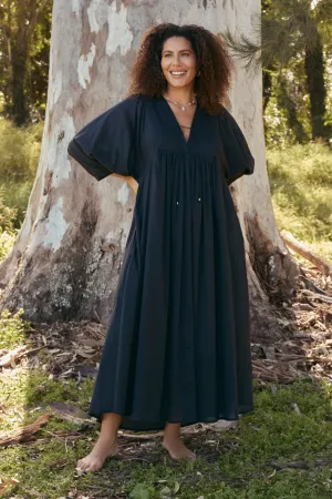 Cairo Boho Dress in Black Trendy Comfort