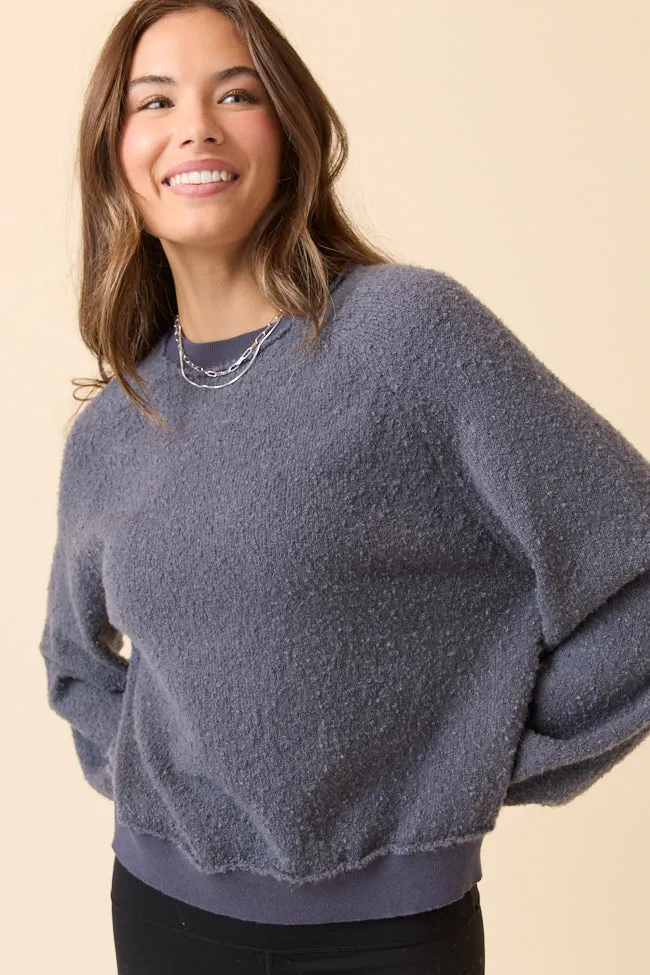 Comfortable Fashion Kristy Grey Boucle Sweater