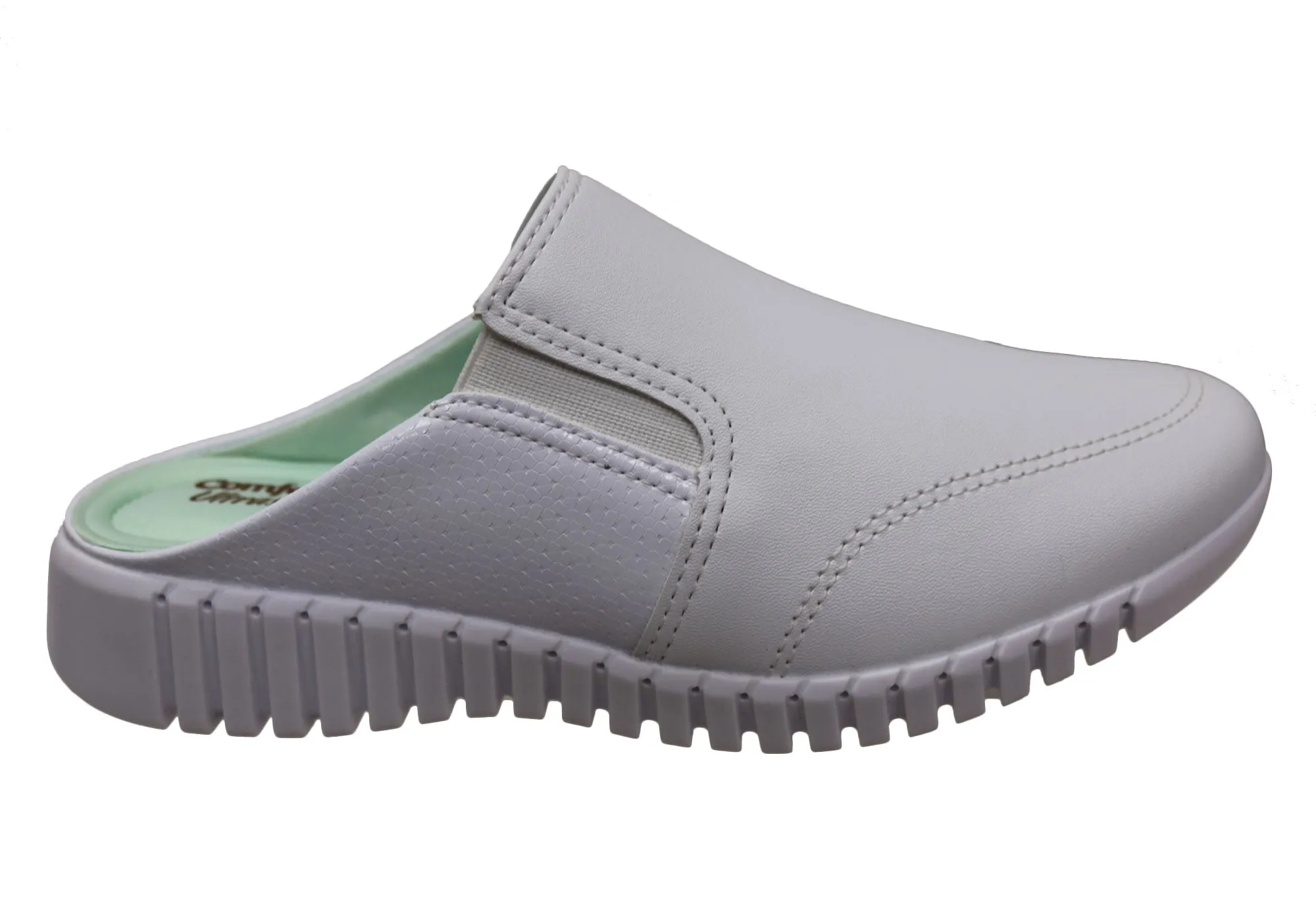 Clean Lines Slip Easy Comfortflex Tanya Womens Comfortable Closed Toe Open Back Mules
