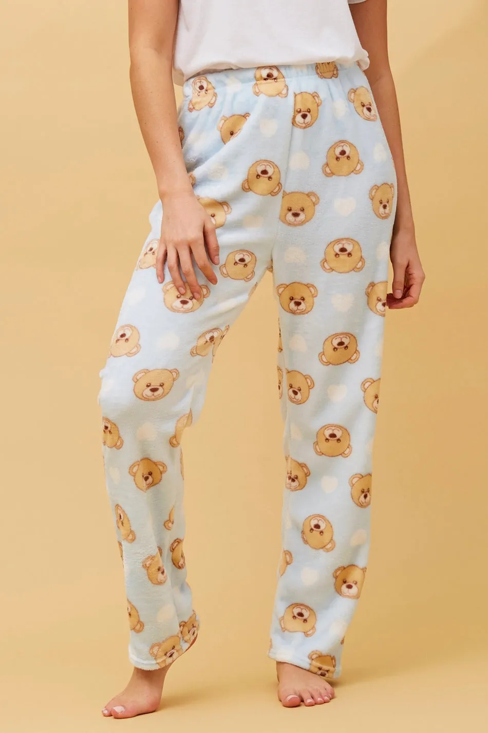 LEE TEDDY PRINT PLUSH PYJAMA PANTS All Day Fit Non-Binding Fit