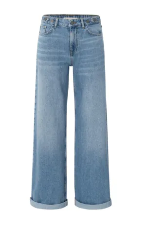 YAYA Womens Jeans 01-311111-507 Blue Denim Textured Party Look Soft