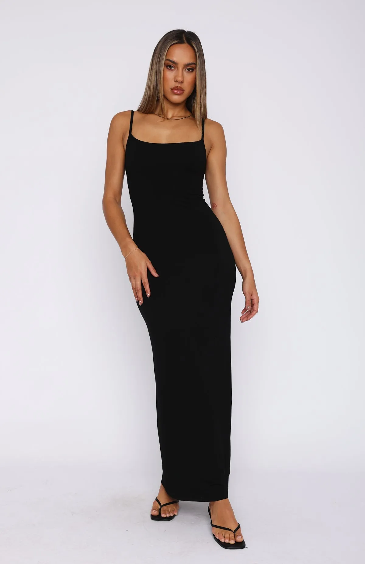 Earth-Tone Wishing On Stars Maxi Dress Black