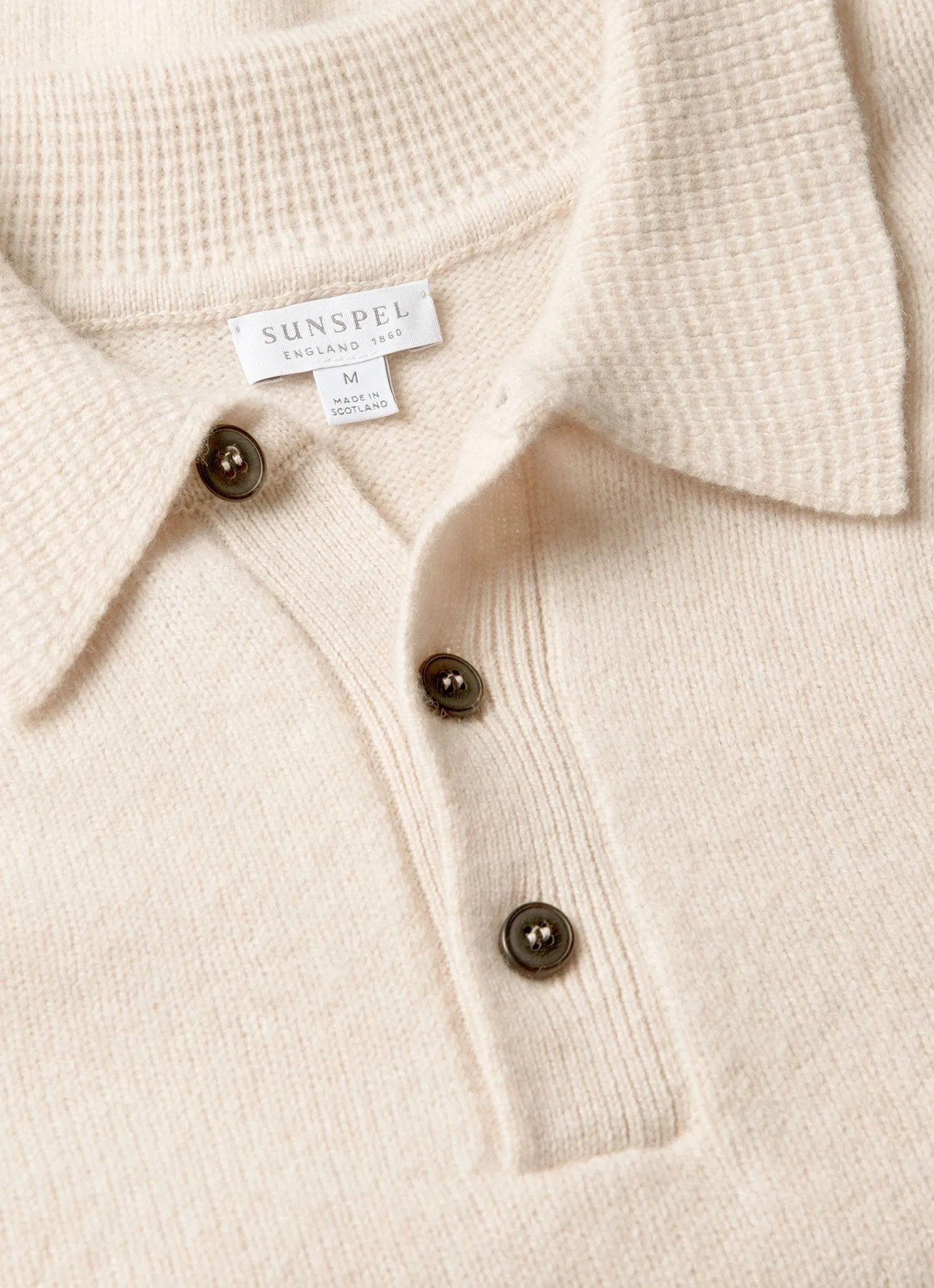 EcoFriendly Dye Men's Lambswool Polo Shirt in Oatmeal Melange