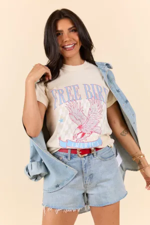 Mom Soft Relaxed T-shirt Free Bird Ivory Graphic Tee