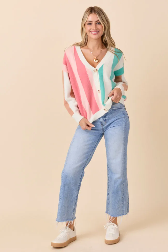Poise Fit Regal Glow Nila Multi Striped Cardigan