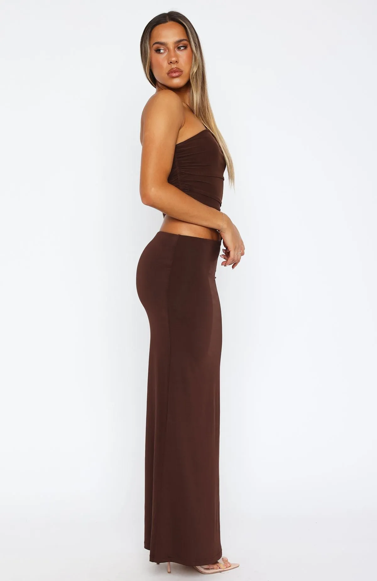 Minimalist Layering Sporty-Look Give Me The Chance Maxi Dress Chocolate