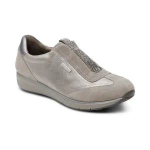 Aetrex Megan Arch Support Sneaker Pewter CT406 Ergonomic Wellness Seekers Sweat Resistant Indoor Fitness