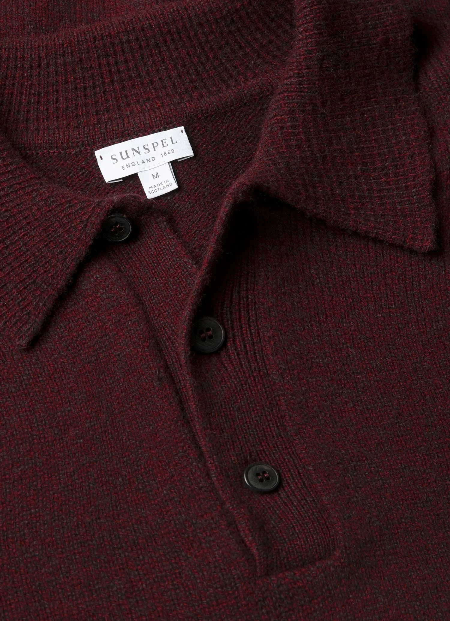 Men's Lambswool Polo Shirt in Bakelite Twist Cashmere combination Non Restrictive Cut