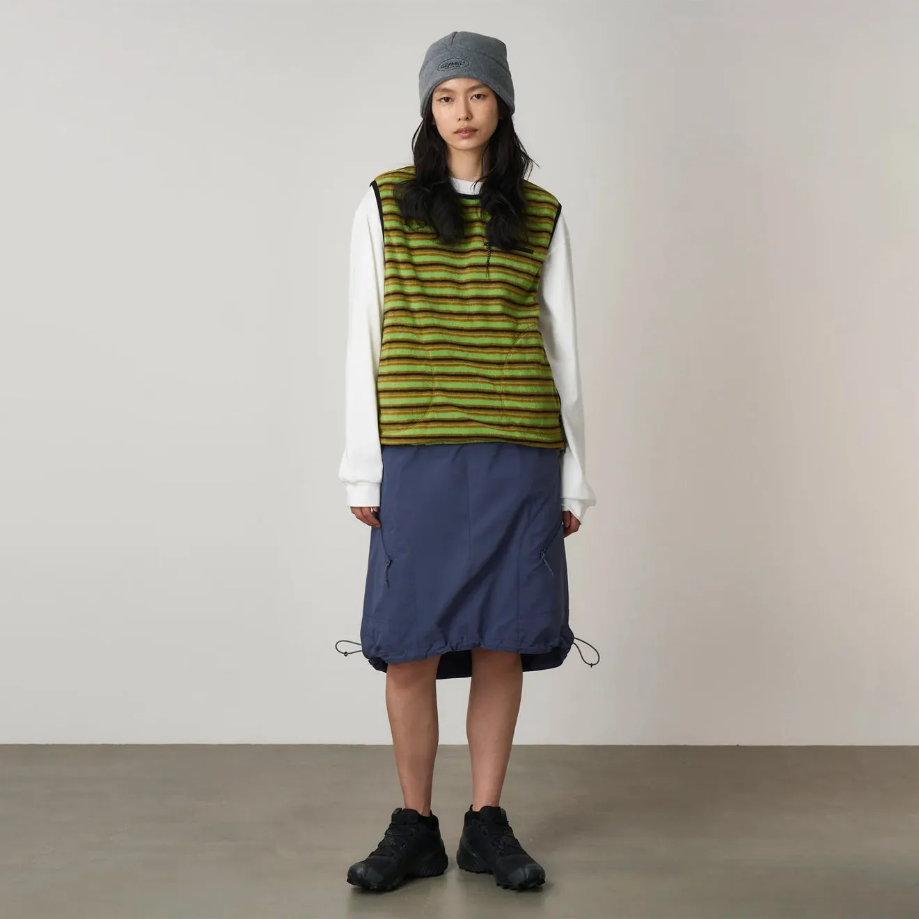 Daily Outfit Gear Gramicci Womens Thermal Fleece Pullover Chartreuse Stripe