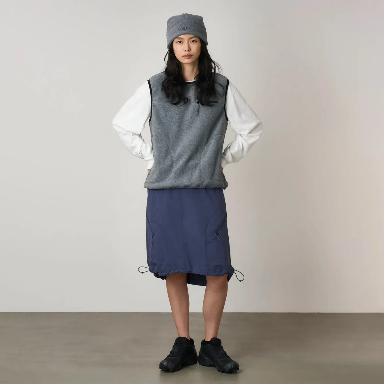 Gramicci Womens Thermal Fleece Pullover Heather Grey Wind Block Base Coverage