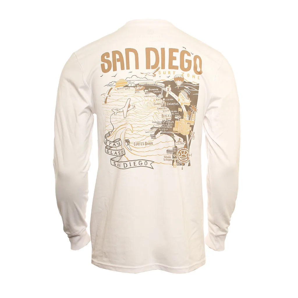 Comfy Comfort Hansen Mens Shirt San Diego Map Long Sleeve