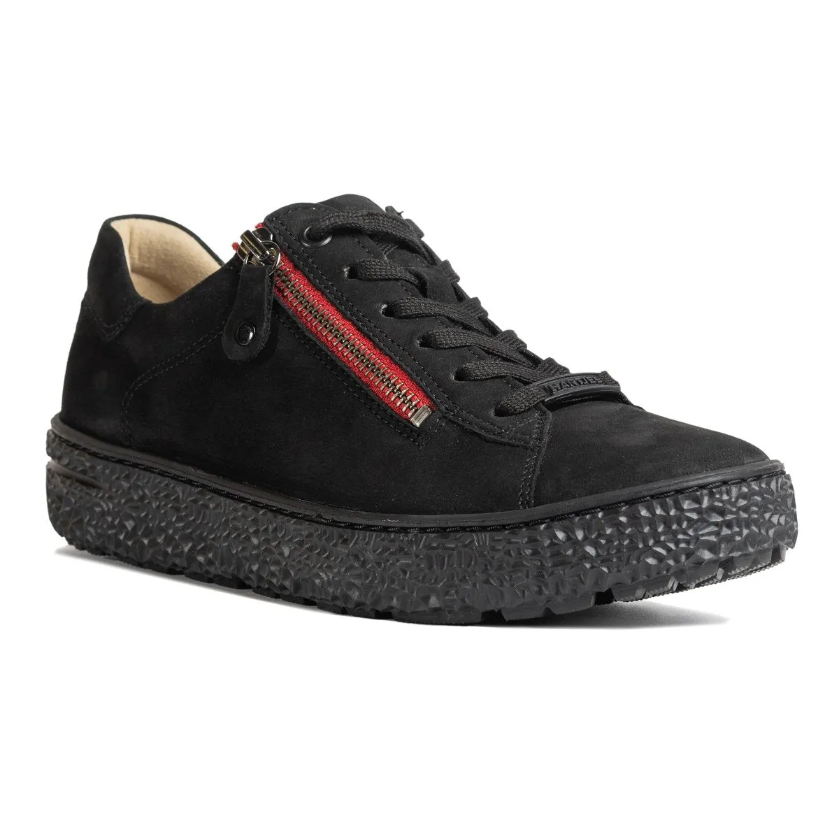 Hartjes Women's Phil Black/Red Nubuck Water resistant upper TPR Sole