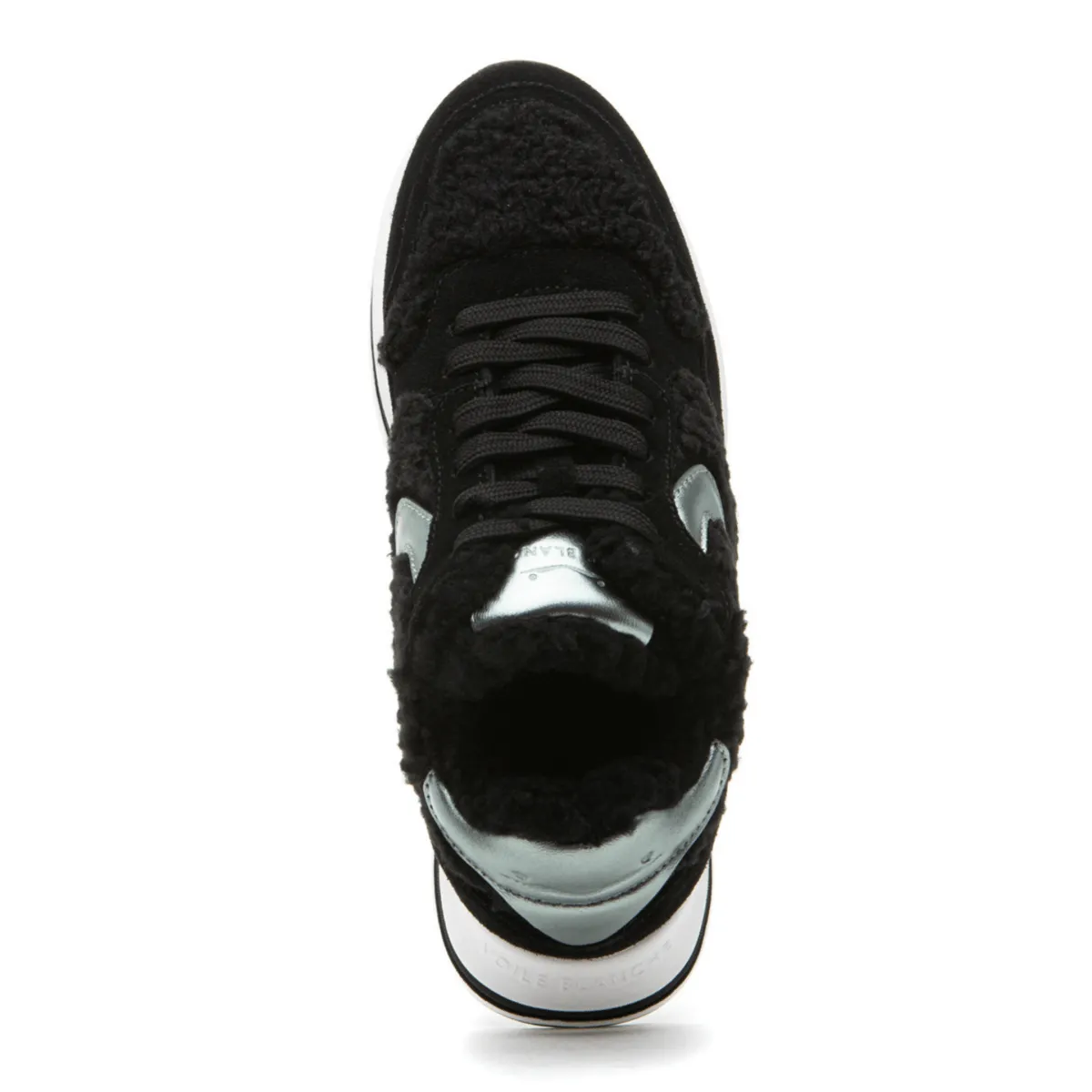 School Day Sustainable Production Process Voile Blanche Women's Melany Fur Black Suede/Black Fur/Pewter