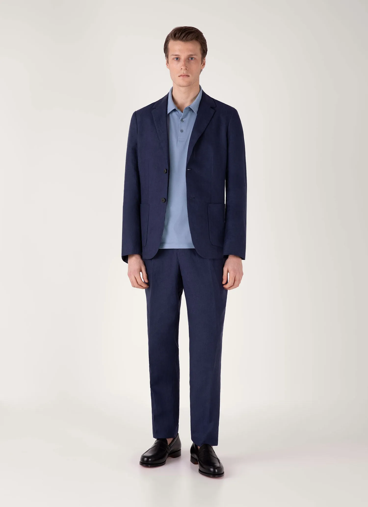 Men's Classic Jersey Polo Shirt in Vintage Blue weekday wear