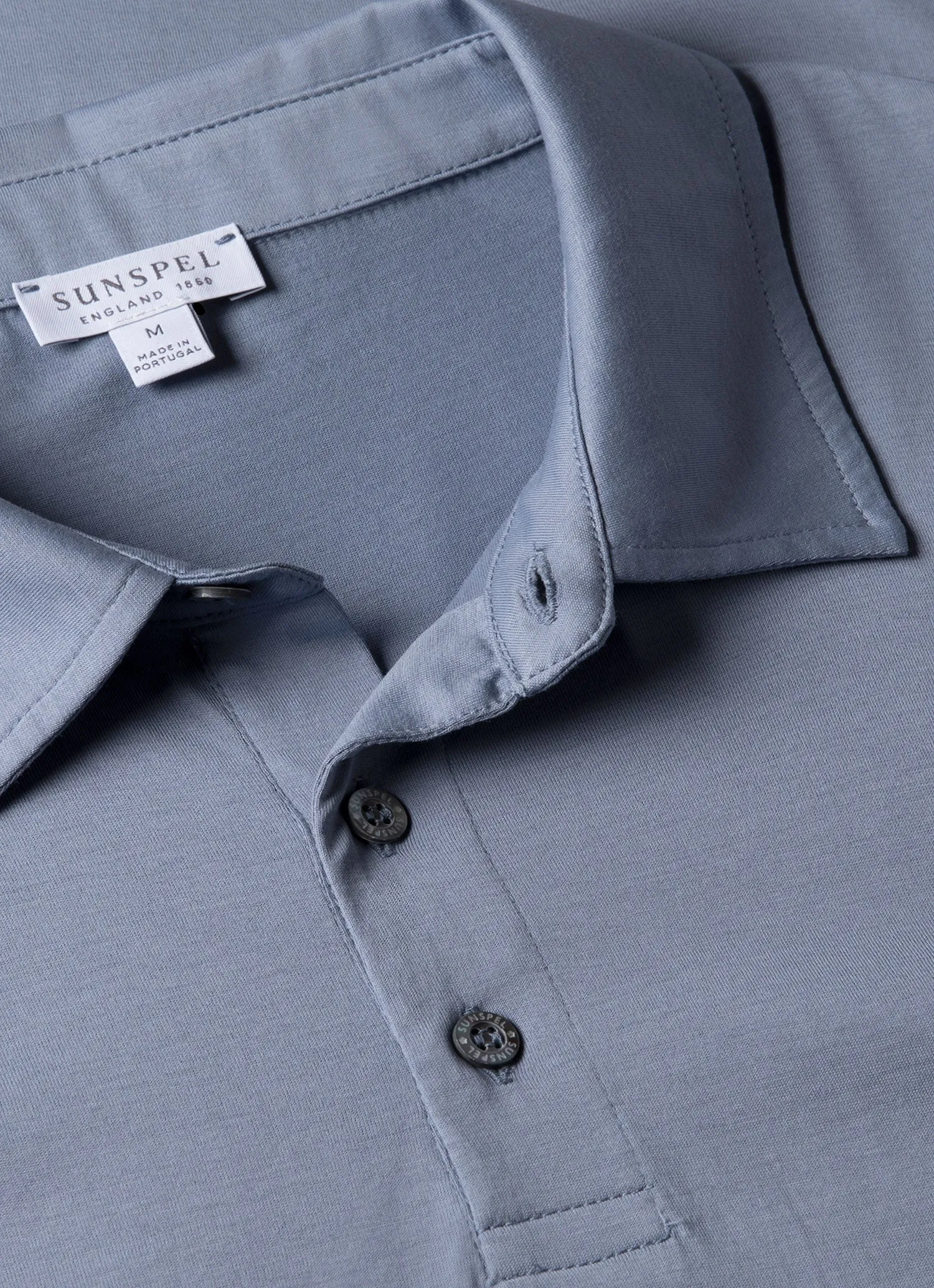 Formal Elegance Men's Classic Jersey Polo Shirt in Vintage Blue