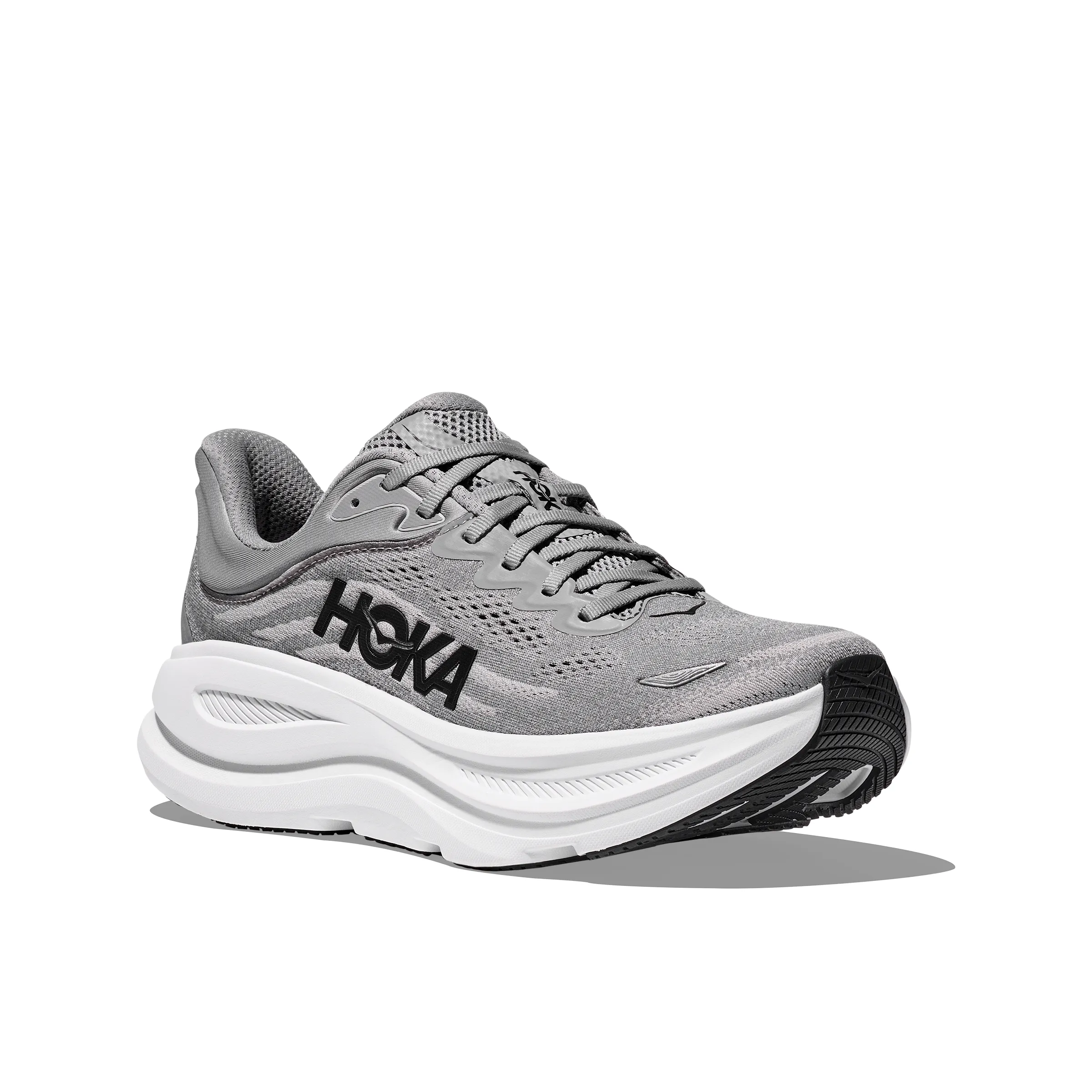 Soft TPU Overlays Vertical Flex Channels Hoka Mens Trainer Bondi 9 Galactic Grey/Stellar Grey