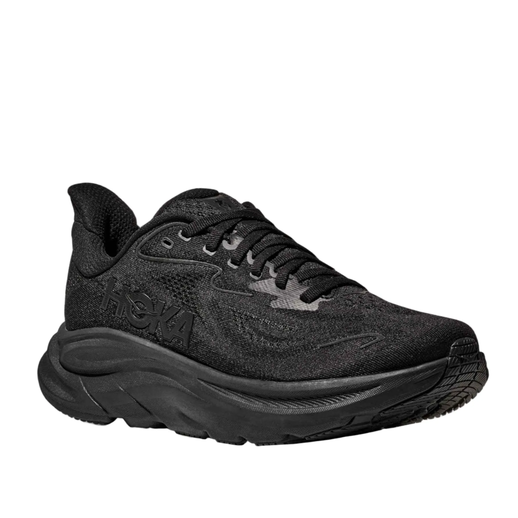 Hoka Mens Trainer Clifton 10 Black/Black HighTop easy - to - take - off shoes