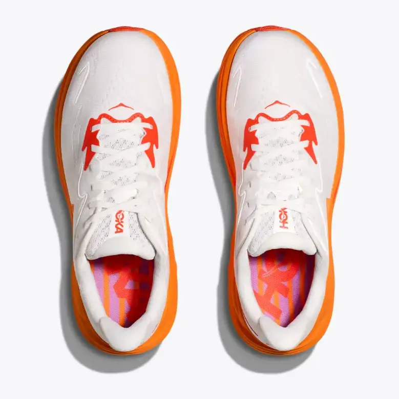 Impact Absorbing Crash Pad Hoka Mens Trainer Clifton 10 Frost/Orange Zest