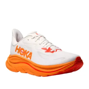 Hoka Mens Trainer Clifton 10 Frost/Orange Zest Dynamic support arch - support - system shoes