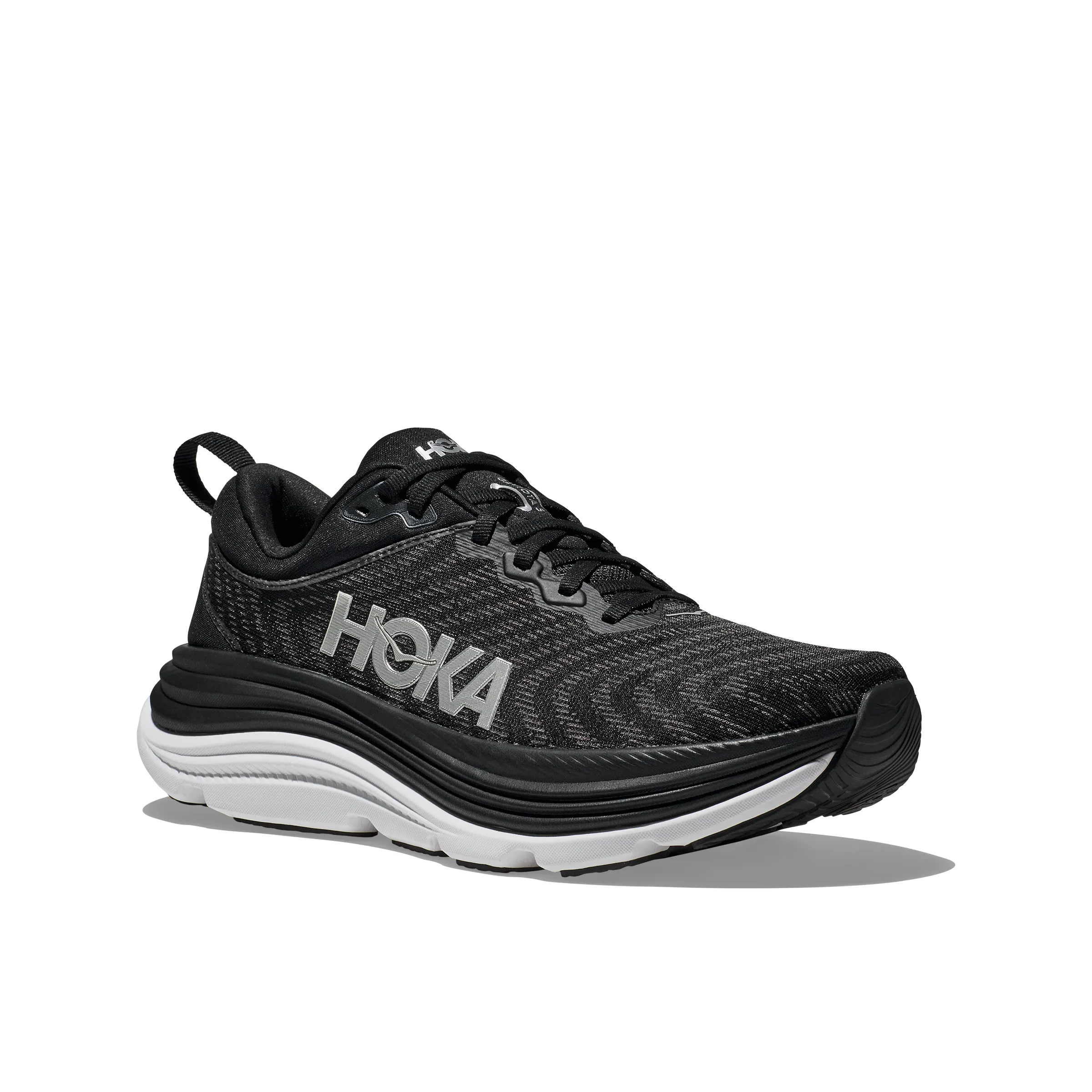 triathlon running shoes Transparent Monofilament Layers Hoka Mens Trainer Gaviota 5 Black/White