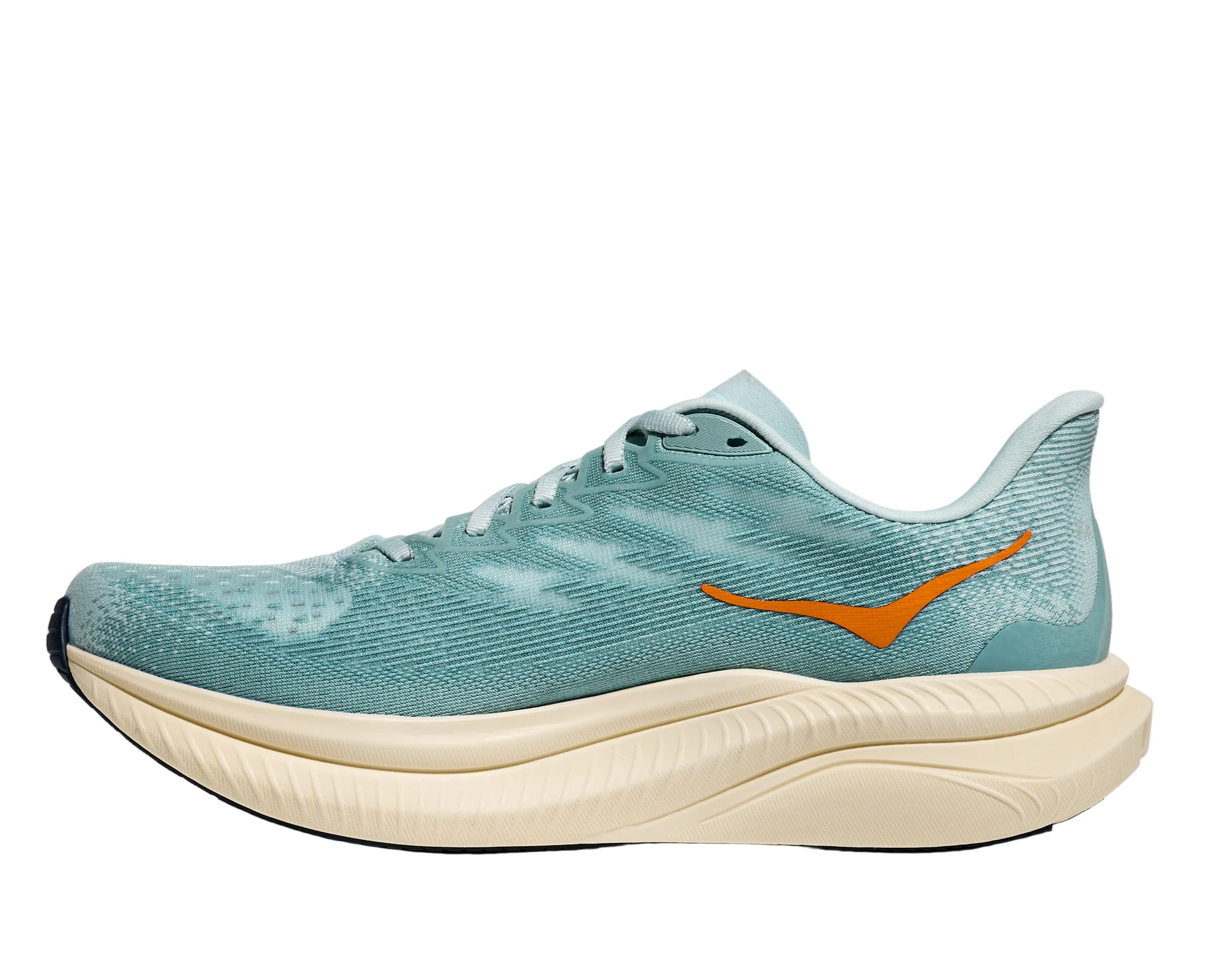 Hoka Mens Trainer Mach 6 Clear Sea/Sea Water Motion Containment