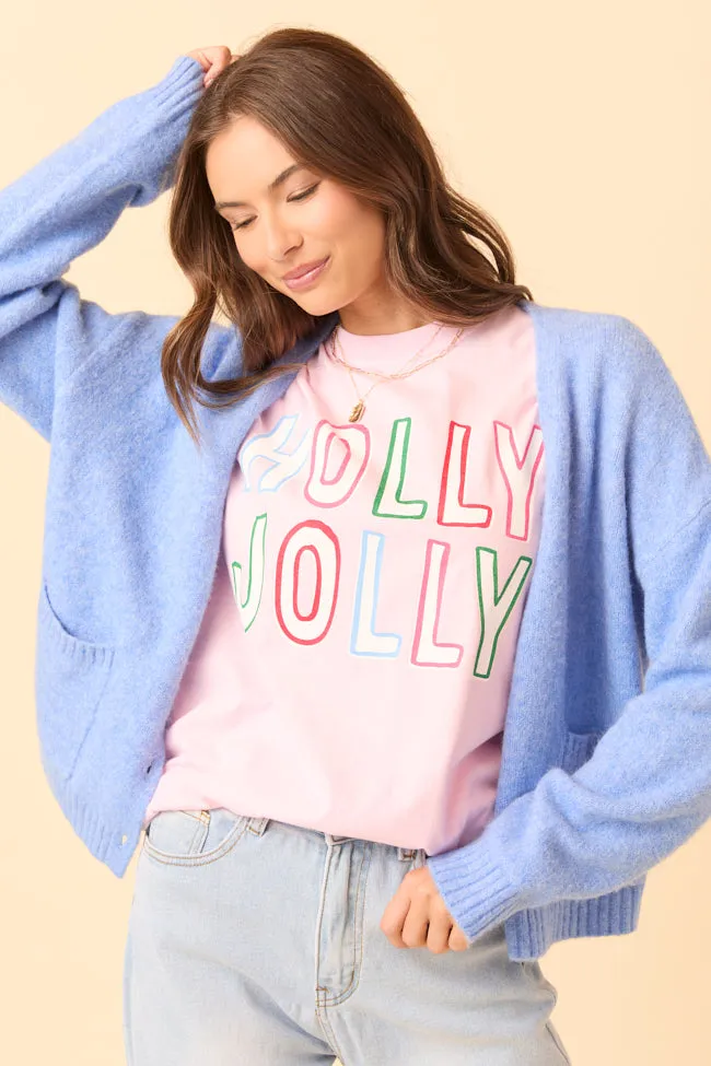 Holly Jolly Light Pink Graphic Tee HeatReflective Lining