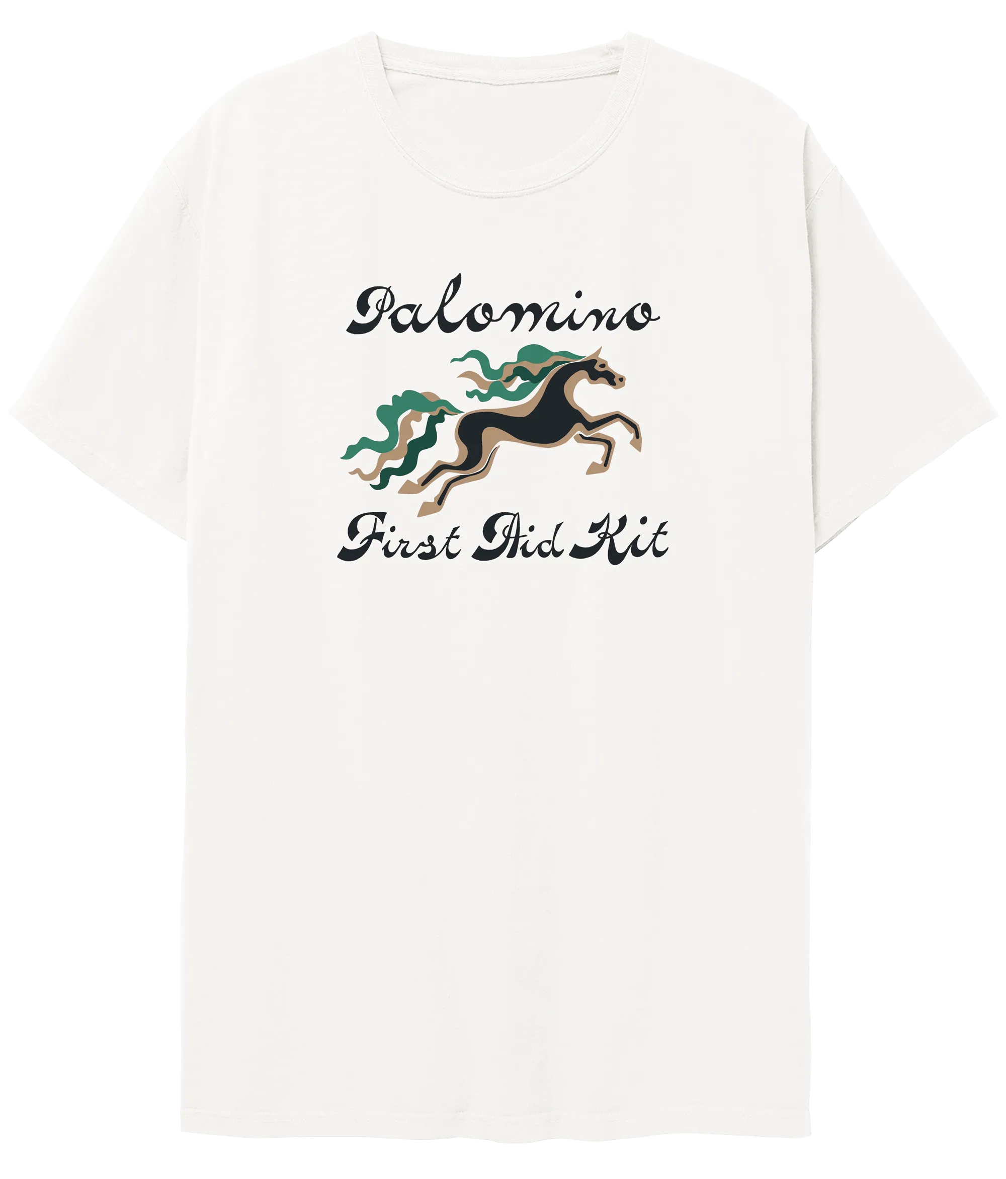 Timeless Fit Horse Illustration White T-Shirt