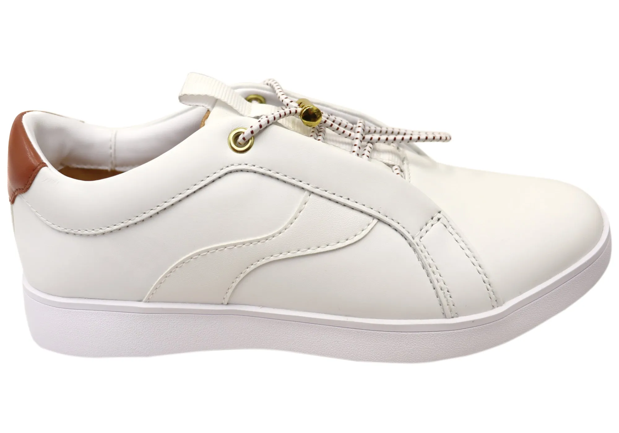 Subtle Form Canvas Material Hush Puppies Monroe Womens Comfortable Leather Slip On Shoes