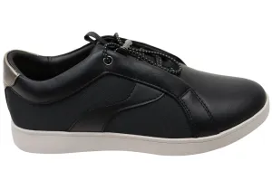 Support Feel Round Edge Hush Puppies Monroe Womens Comfortable Leather Slip On Shoes