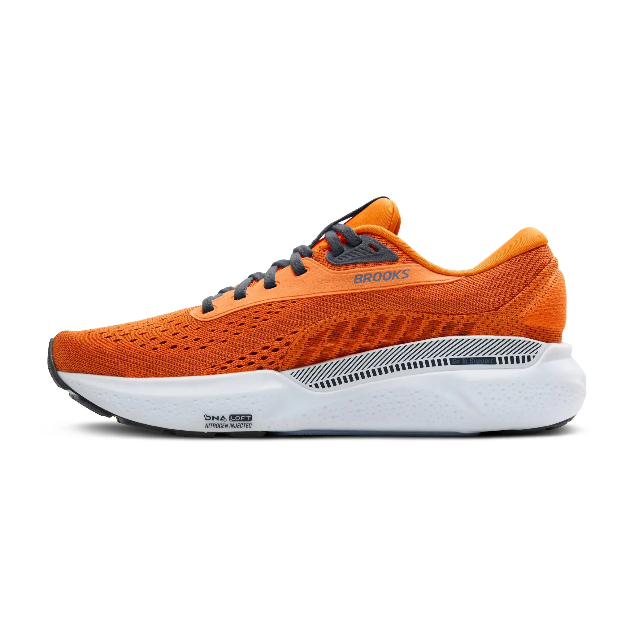 energy - returning midsole shoes Dynamic Fit System Brooks Mens Trainer Adrenaline GTS 24 Orange/Ebony/Country Blue