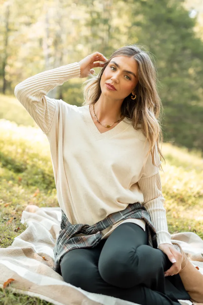 Easy Breath Mariah Ivory Relaxed Long Sleeve Pullover Tunic SALE