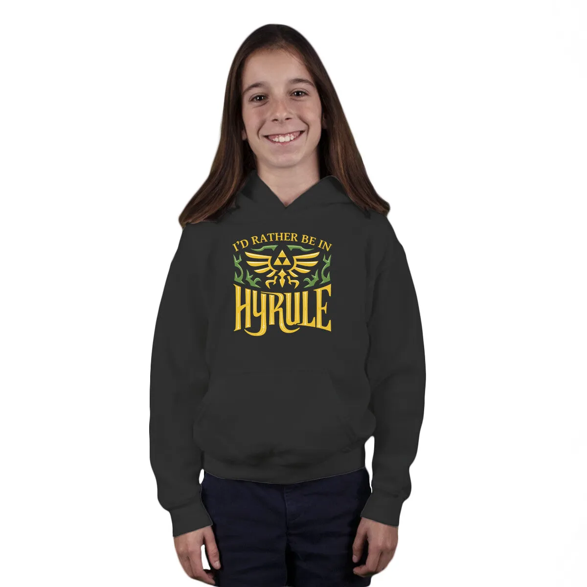 I'd Rather be in Hyrule Embroidered Logo Warm Hoodie
