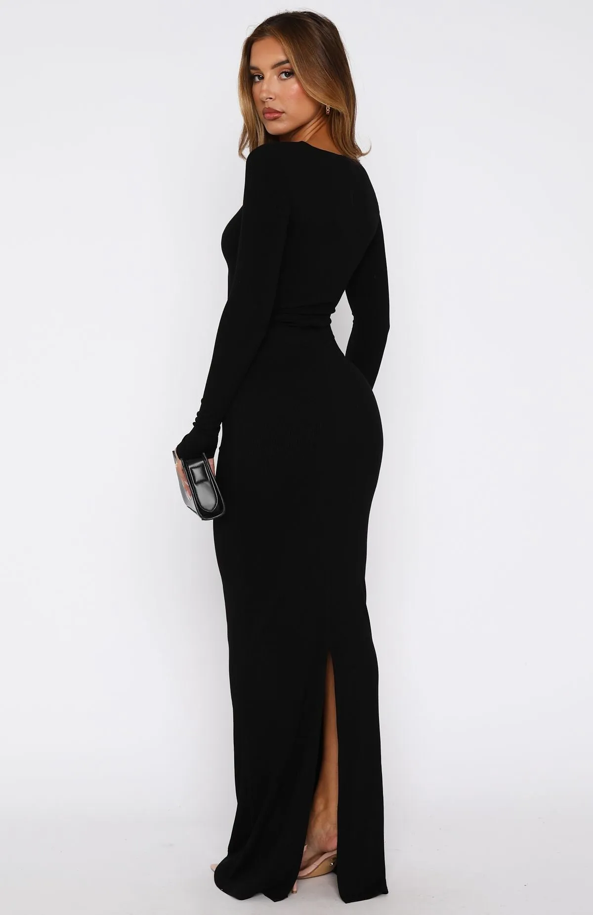 Quiet Luxury Balanced feel I'm Bossy Maxi Dress Black