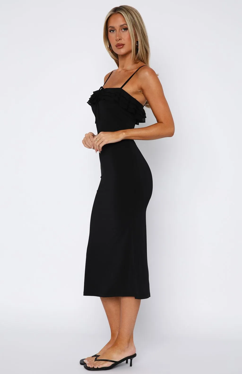 Gentle Look I'm Your Favourite Midi Dress Black