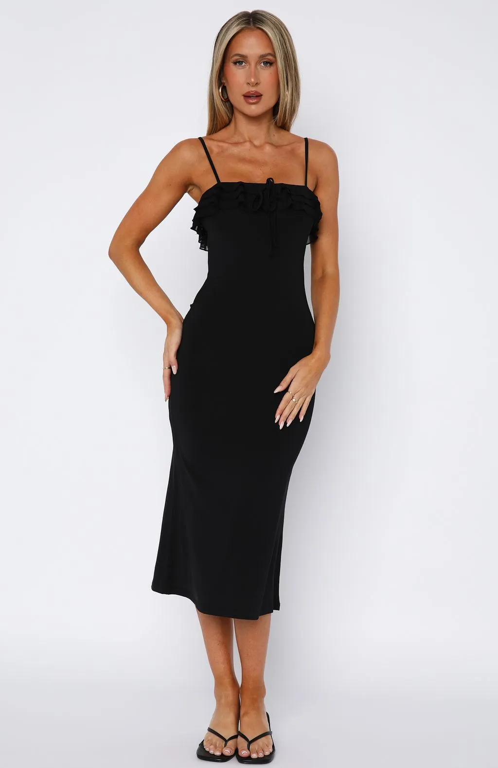 I'm Your Favourite Midi Dress Black London Edge
